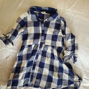 H&M Navy and White Plaid Kids Dress